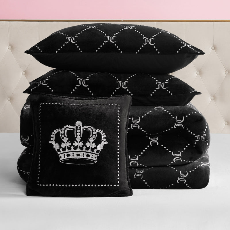Plush Trellis Link Reversible Comforter Set