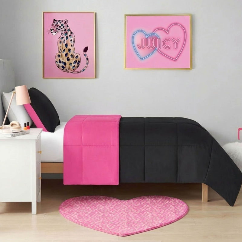 Metallic Leopard Plush Rug, 3' Heart