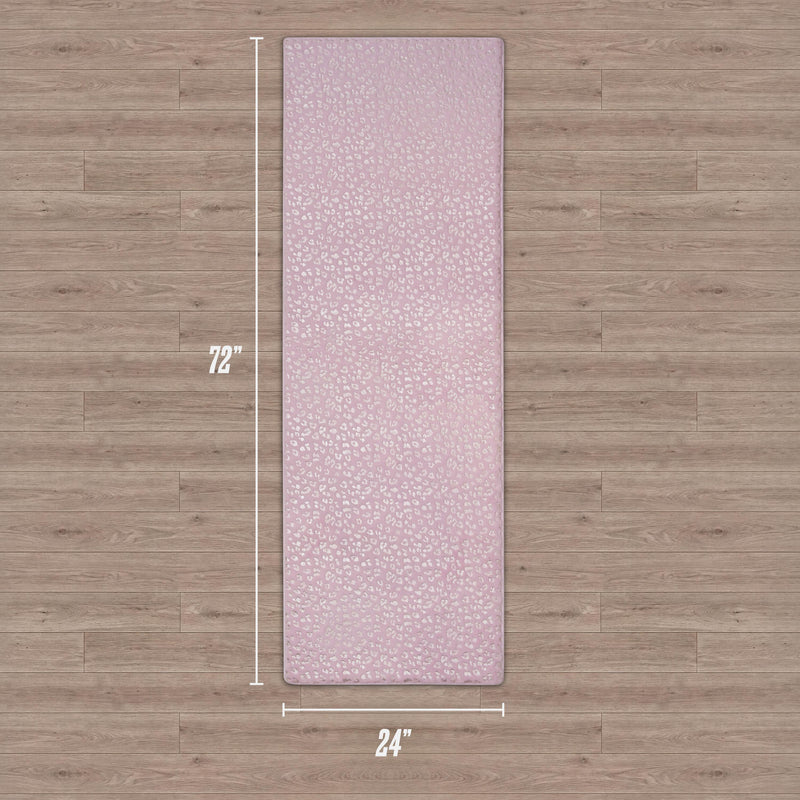 Metallic Leopard Plush Rug, 2' x 6'