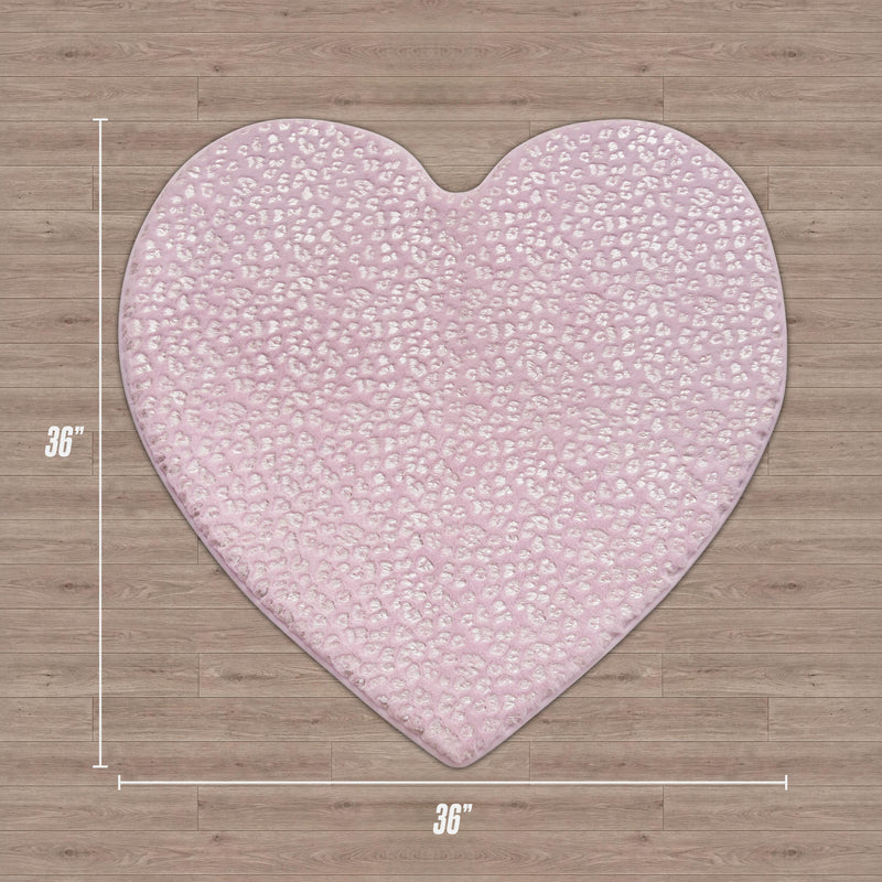 Metallic Leopard Plush Rug, 3' Heart