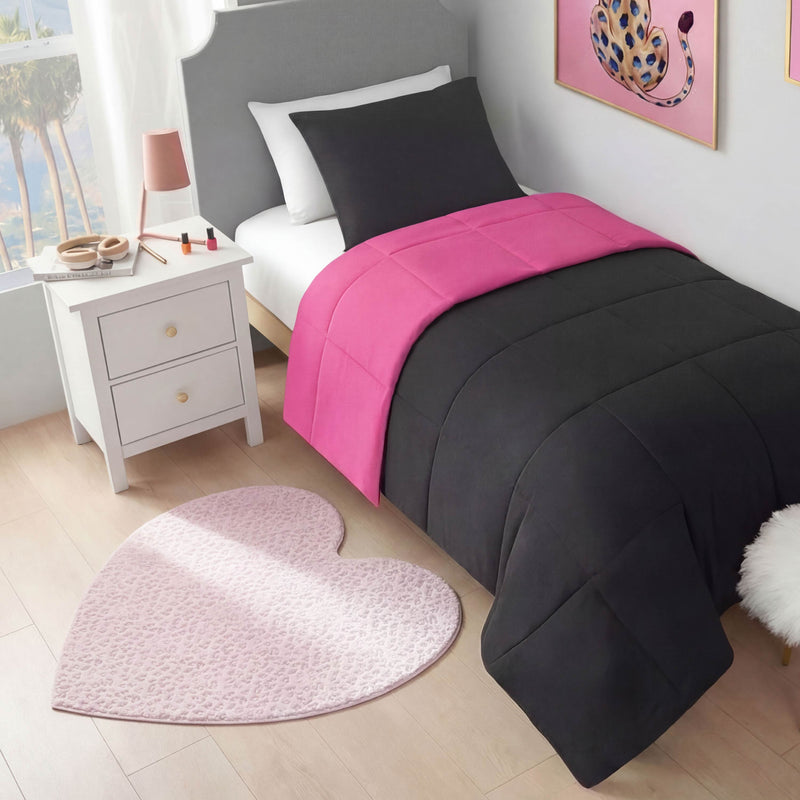 Metallic Leopard Plush Rug, 3' Heart