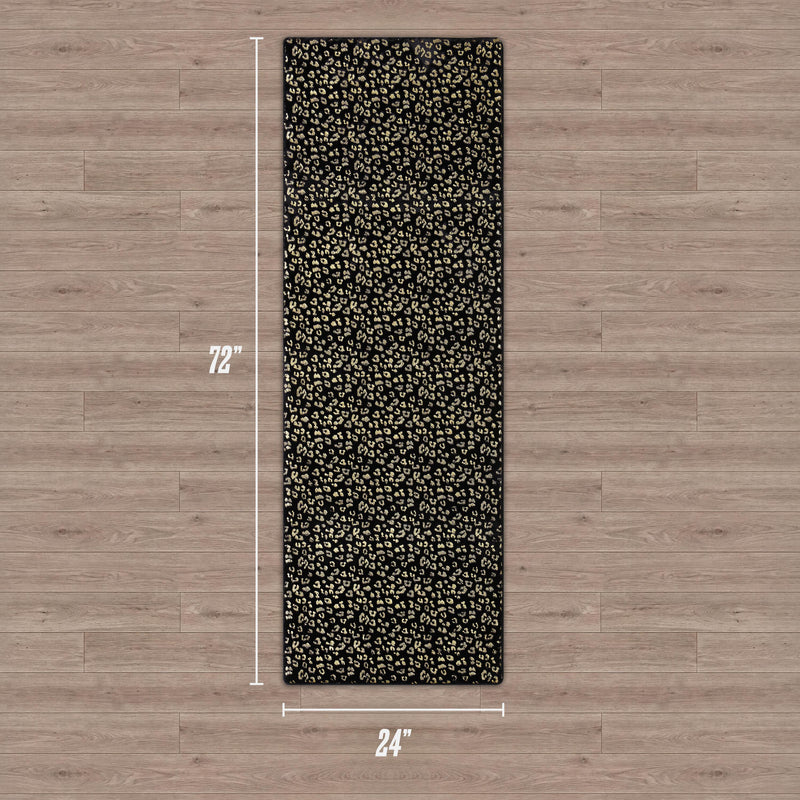 Metallic Leopard Plush Rug, 2' x 6'