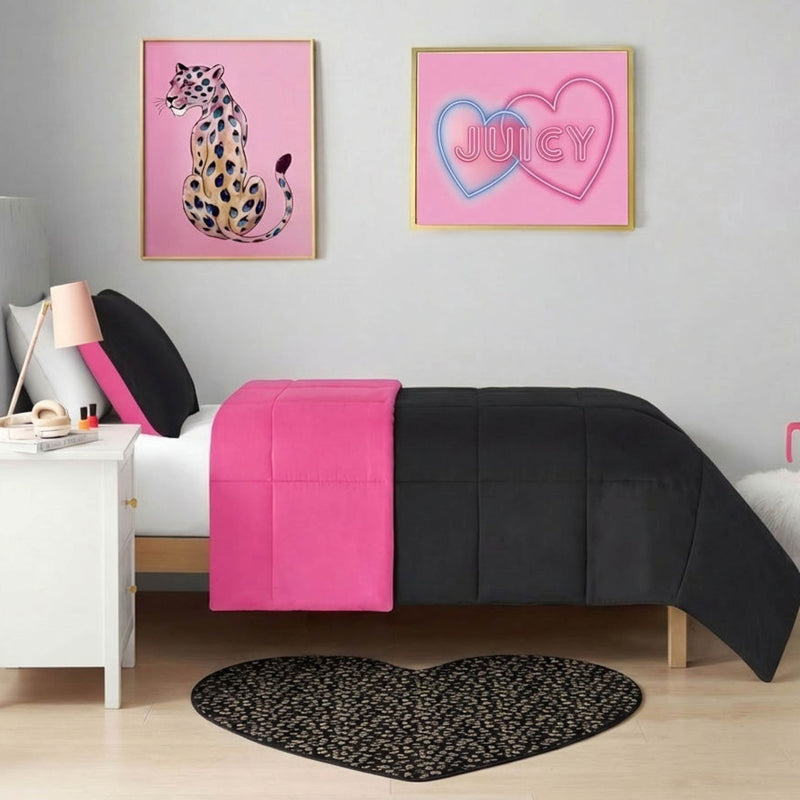 Metallic Leopard Plush Rug, 3' Heart