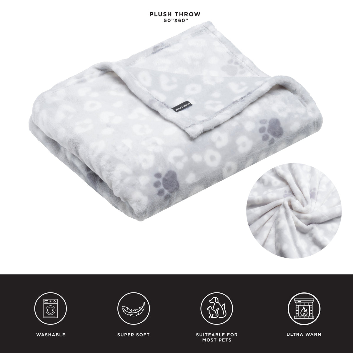 Pet Throw Blanket & Bone Pillow 2-Piece Set - Juicy Couture