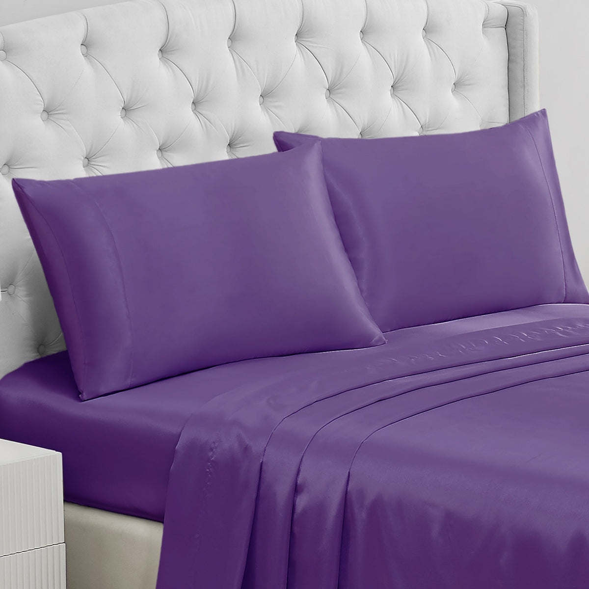 Solid Satin Pillow Case Set