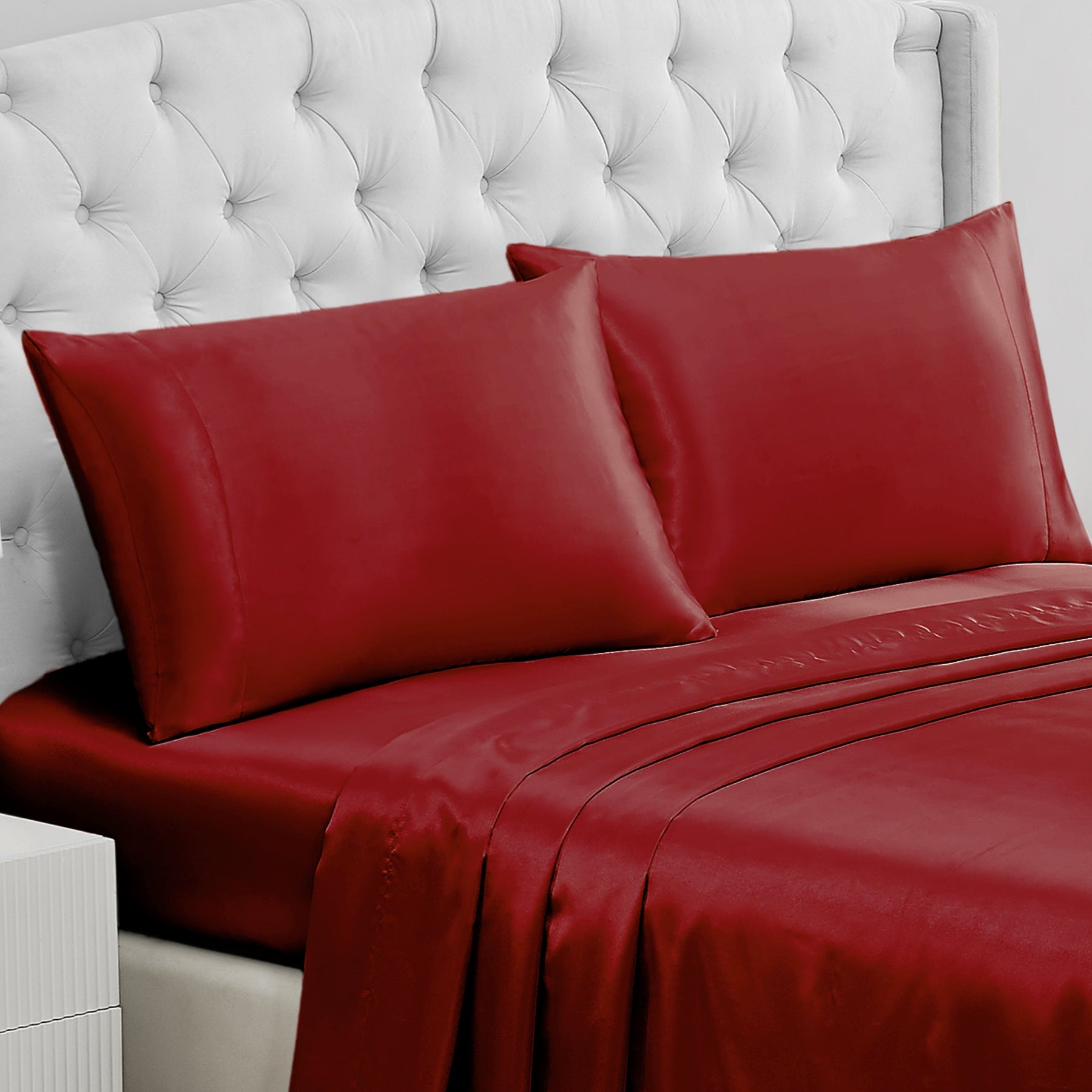 Solid Satin Pillow Case Set