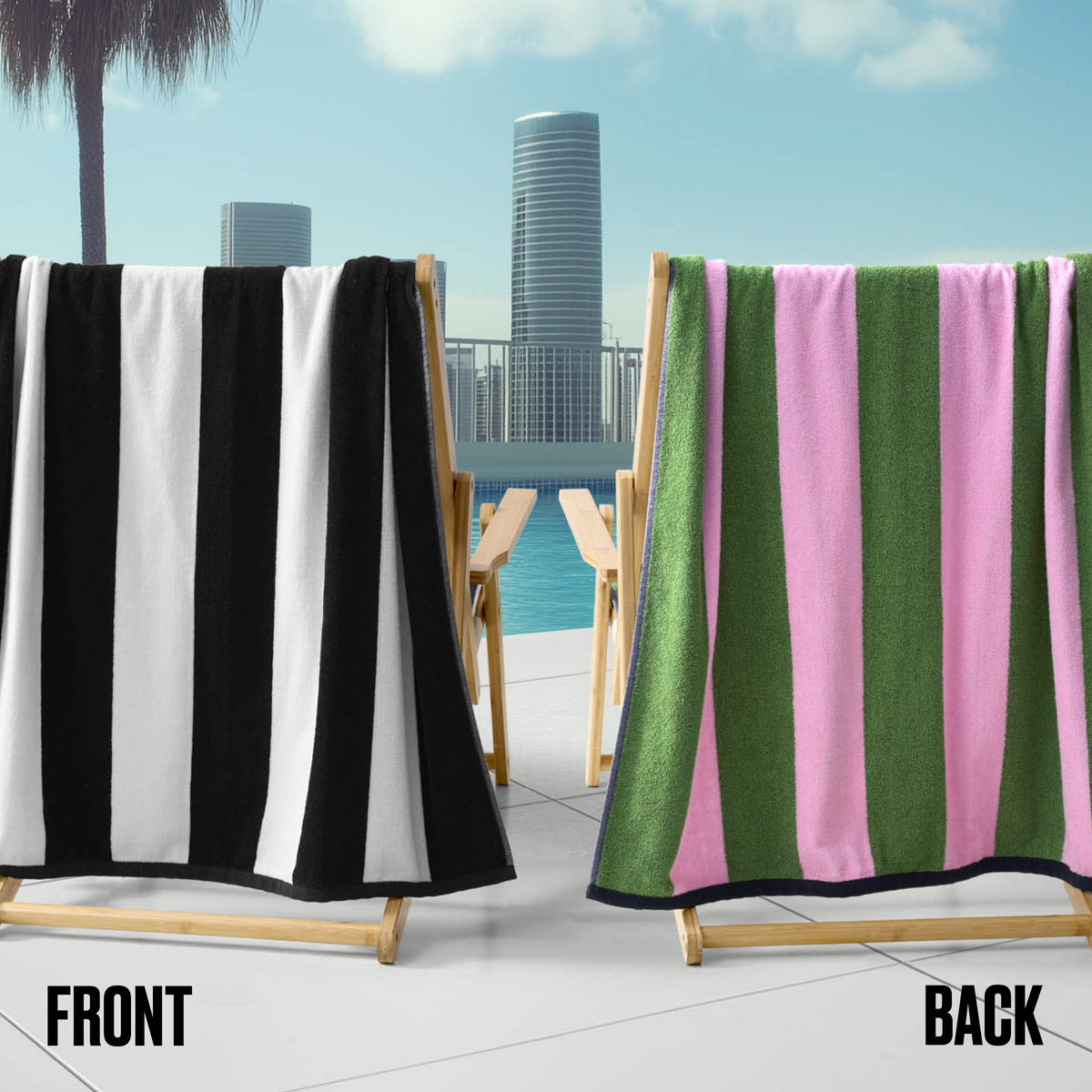 Reversible Cabana Cotton Beach Towel - Juicy Couture