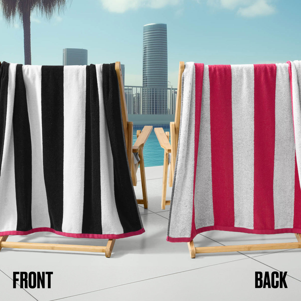 Reversible Cabana Cotton Beach Towel - Juicy Couture