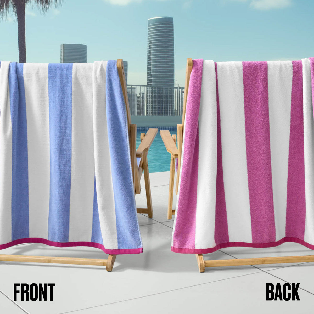 Reversible Cabana Cotton Beach Towel - Juicy Couture
