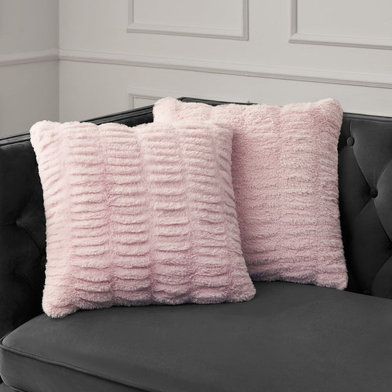 Pleated Faux Fur Decorative Pillow - Juicy Couture