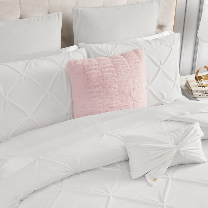 Pleated Faux Fur Decorative Pillow - Juicy Couture