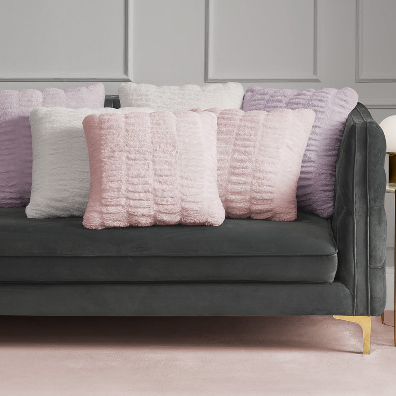 Pleated Faux Fur Decorative Pillow - Juicy Couture
