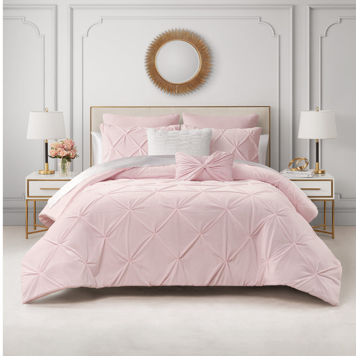 Kiss Pleat Micromink Comforter Set With Decorative Pillows - Juicy Couture