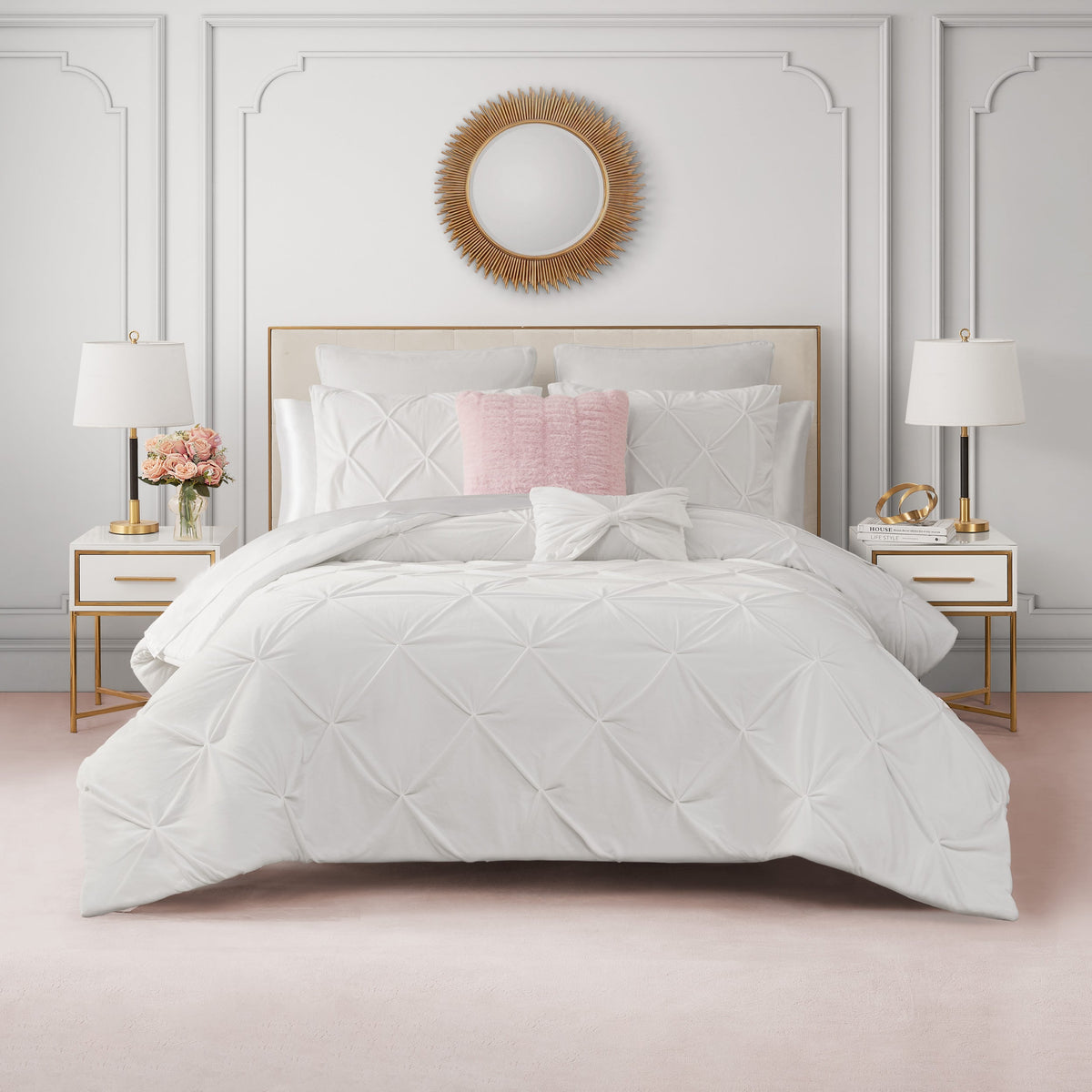 Kiss Pleat Micromink Comforter Set With Decorative Pillows - Juicy Couture
