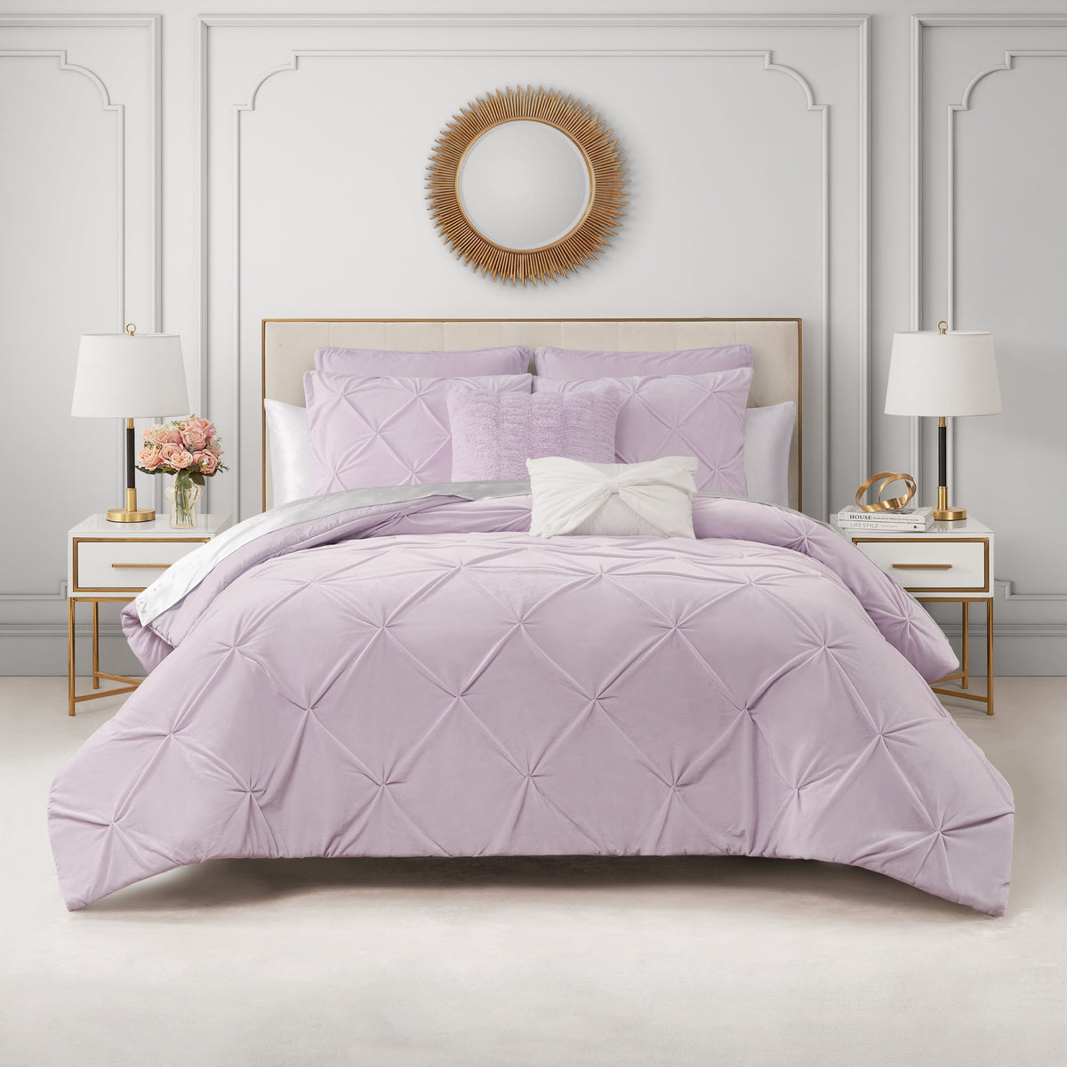 Kiss Pleat Micromink Comforter Set With Decorative Pillows - Juicy Couture
