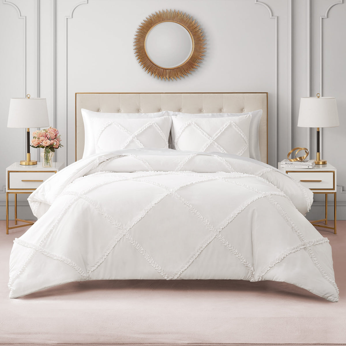 Diamond Ruffle Comforter Set