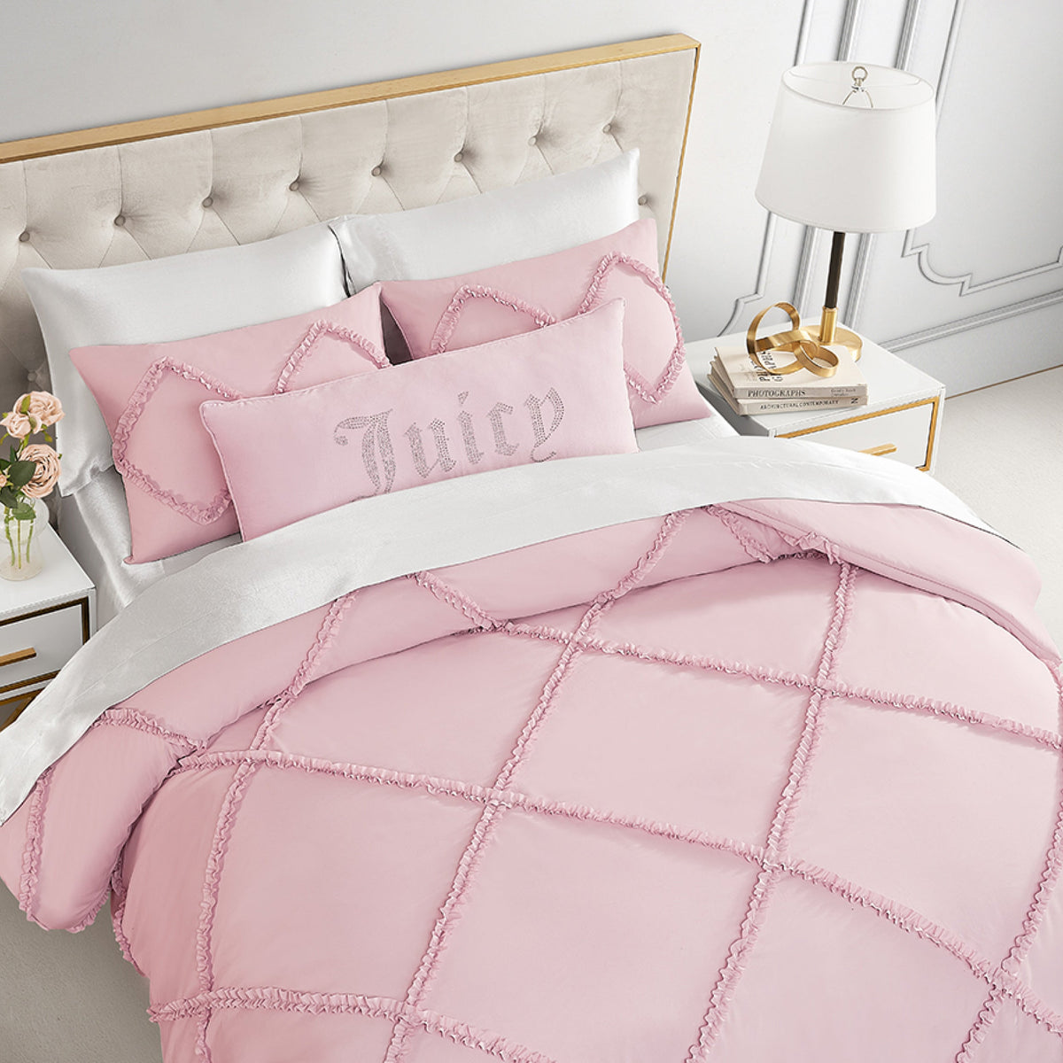 Diamond Ruffle Comforter Set