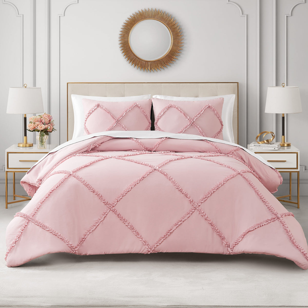 Diamond Ruffle Comforter Set