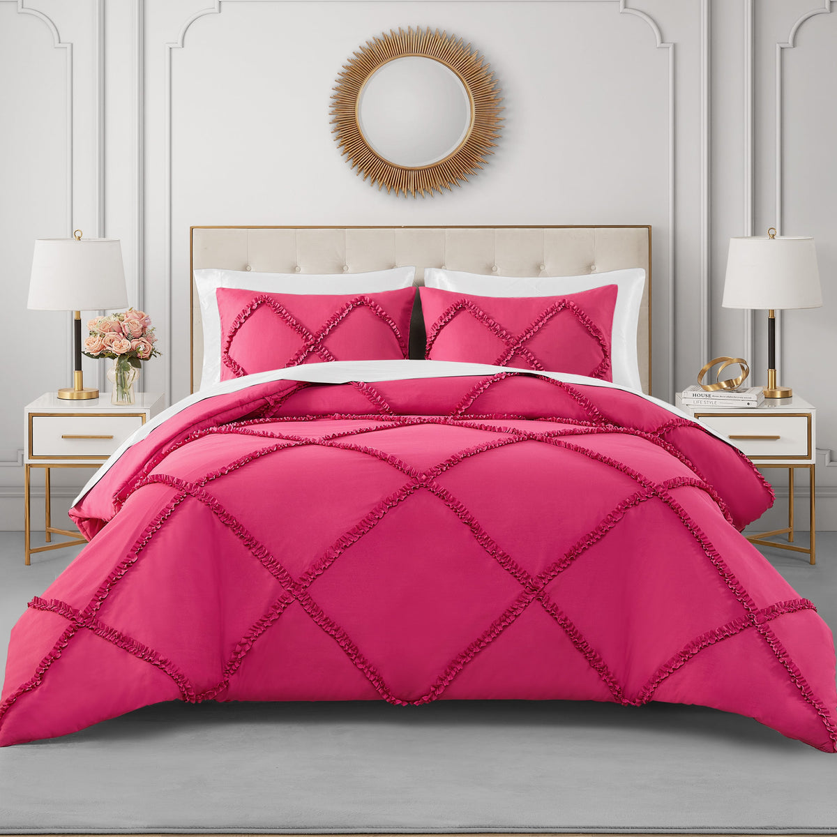 Diamond Ruffle Comforter Set