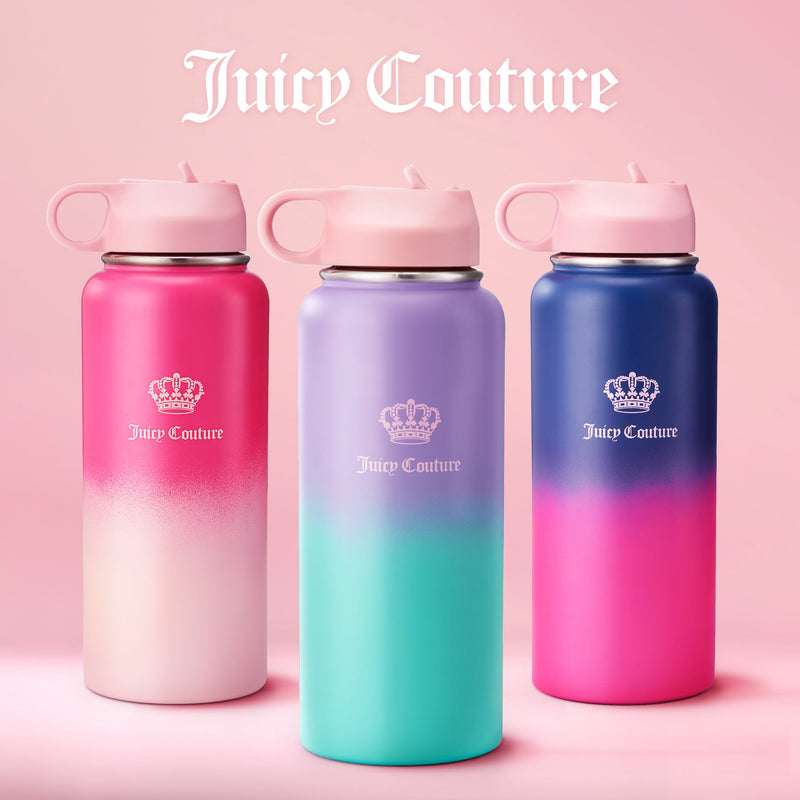 Go Girl Stainless Steel Water Bottle with Pop-up Straw - Juicy Couture