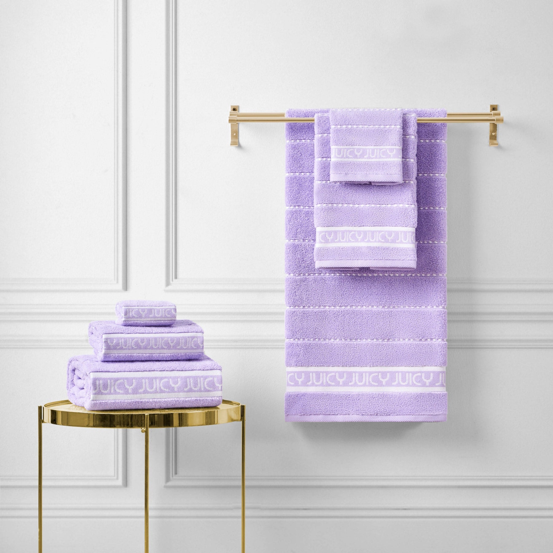 Plush Stripe Bath Towel Set - Juicy Couture