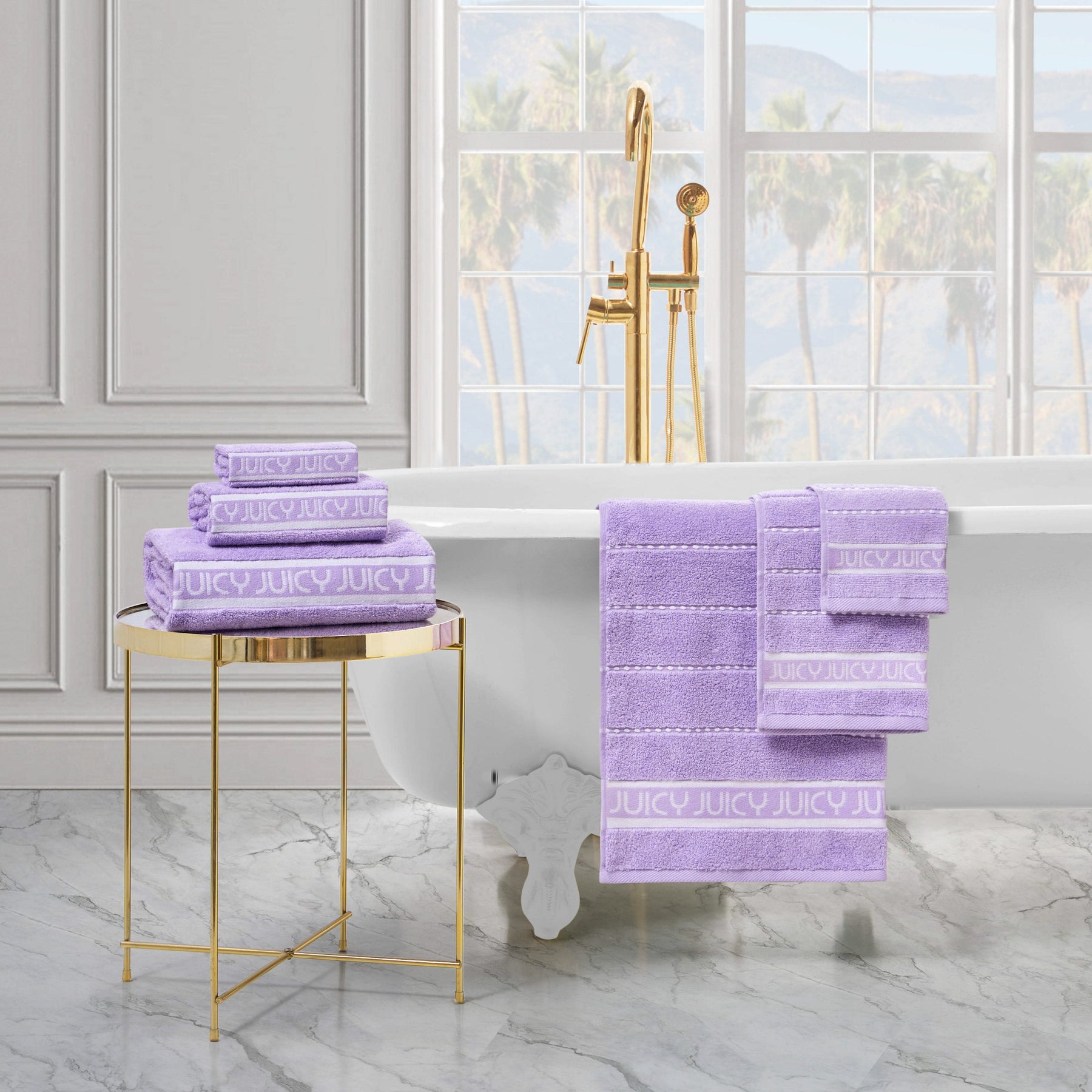 Plush Stripe Bath Towel Set - Juicy Couture