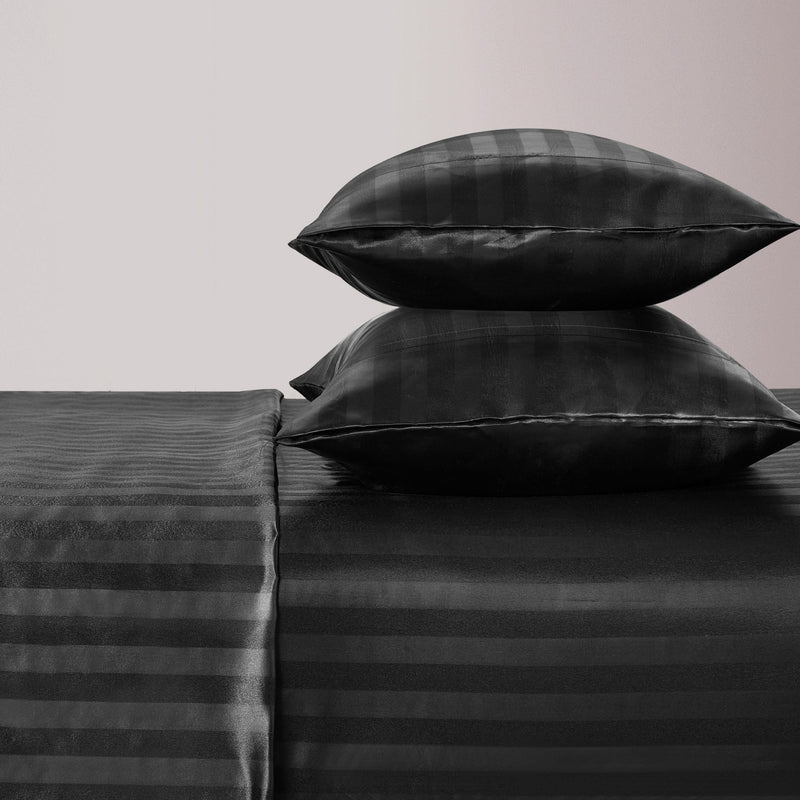 Damask Stripe Satin Sheet Set