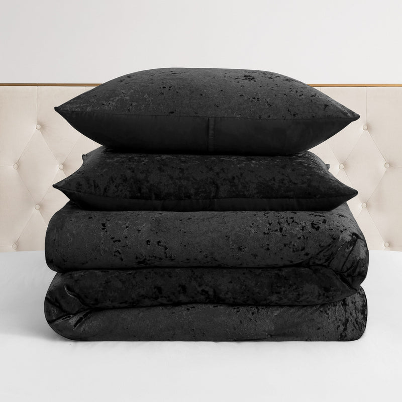 Crushed Velvet Comforter Set