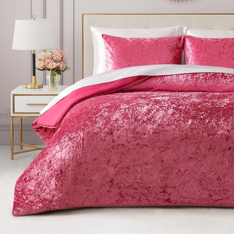 Crushed Velvet Comforter Set