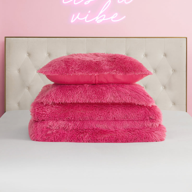 Shaggy Faux Fur Comforter Set
