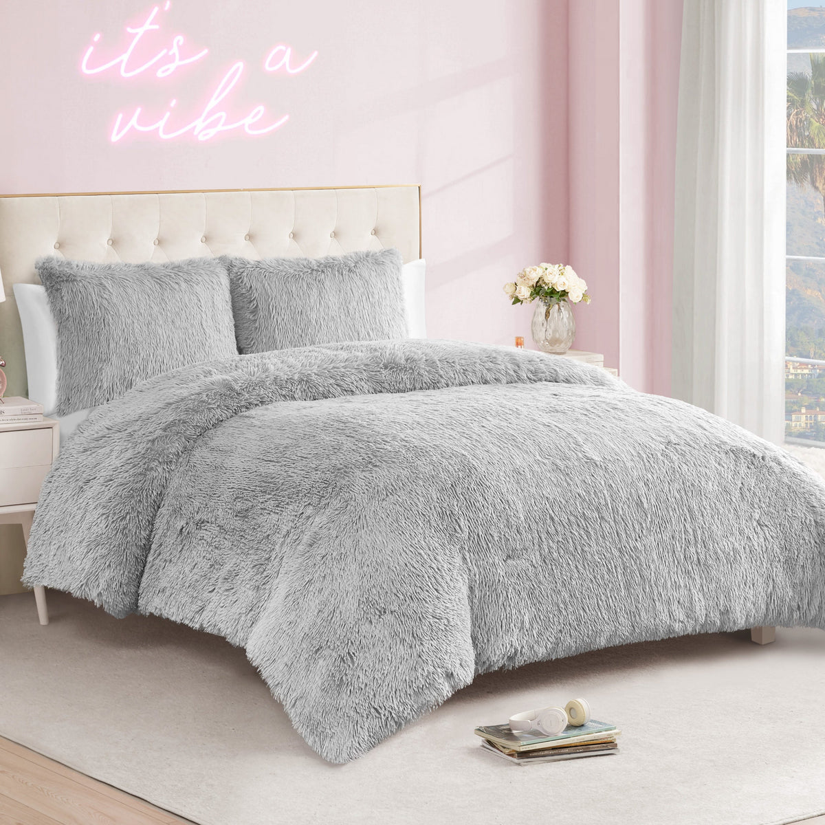 Shaggy Faux Fur Comforter Set - Juicy Couture
