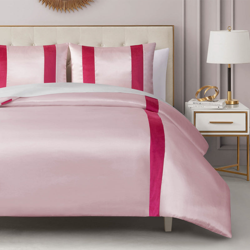 Satin Velvet Stripe Comforter Set - Juicy Couture