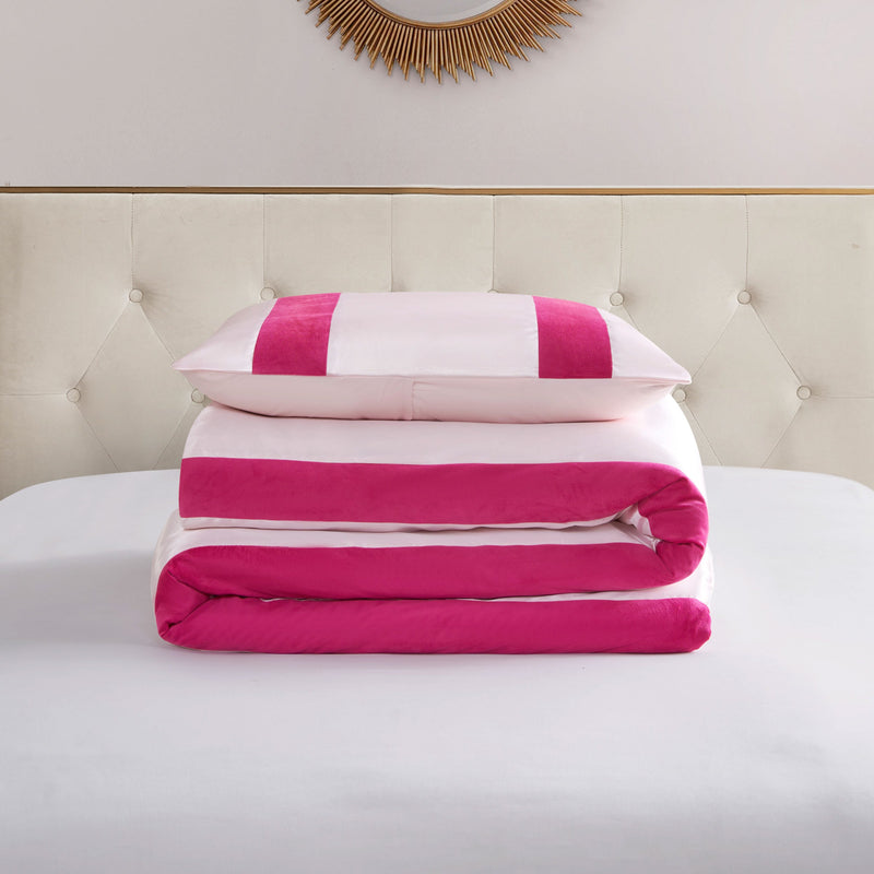Satin Velvet Stripe Comforter Set - Juicy Couture