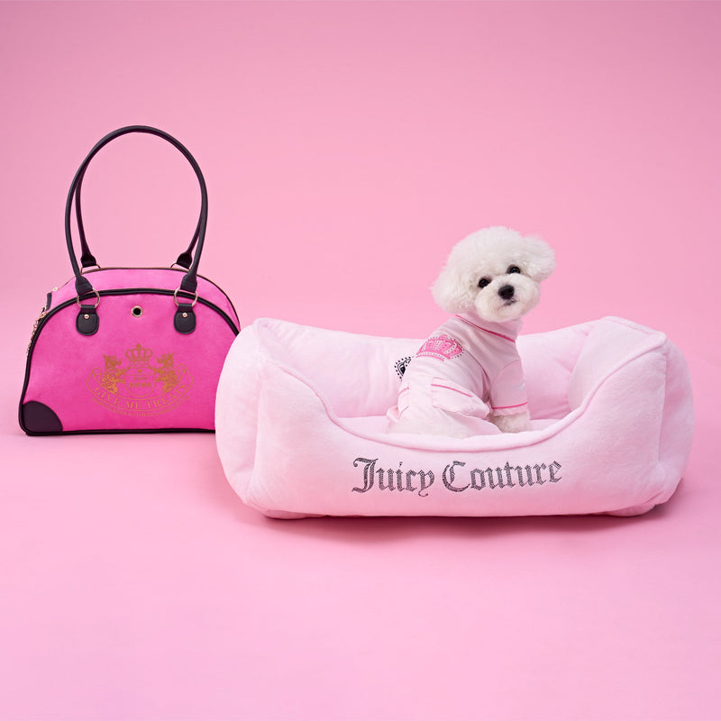 Crown Bling Black Pet Bed