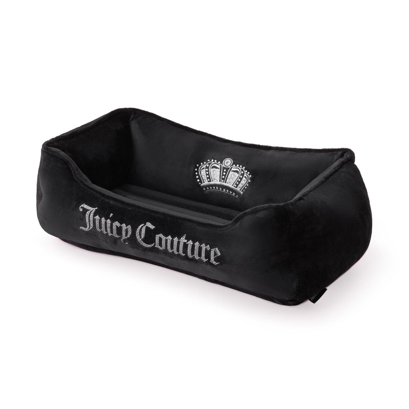 Crown Bling Black Pet Bed
