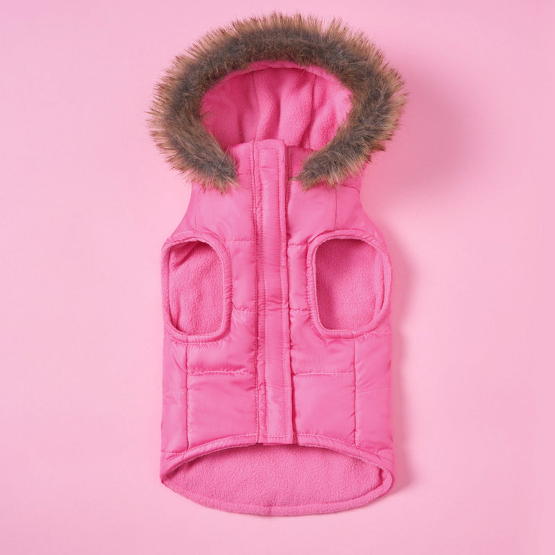 Pet Faux Fur Hooded Jacket