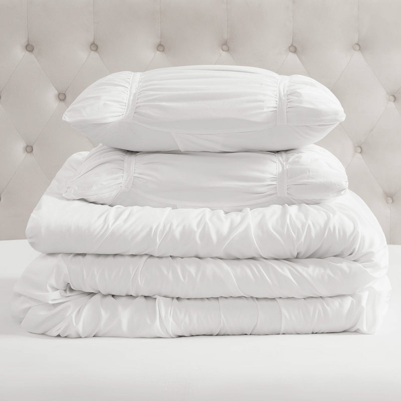 Ribbon Ruched Comforter Set