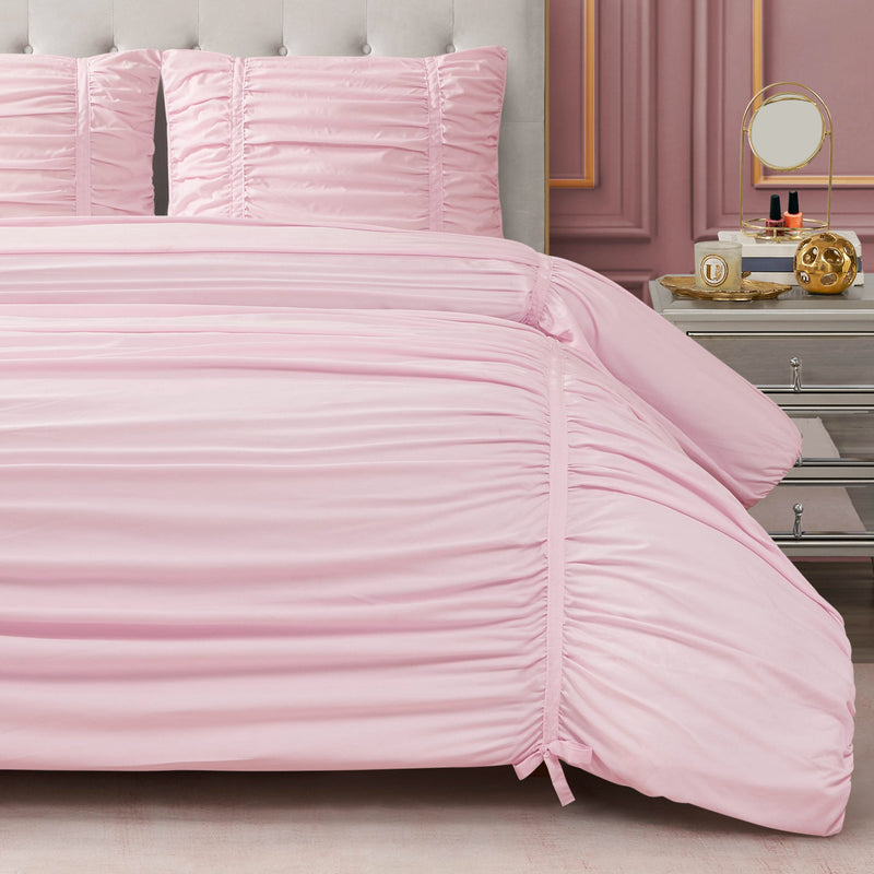 Ribbon Ruched Comforter Set