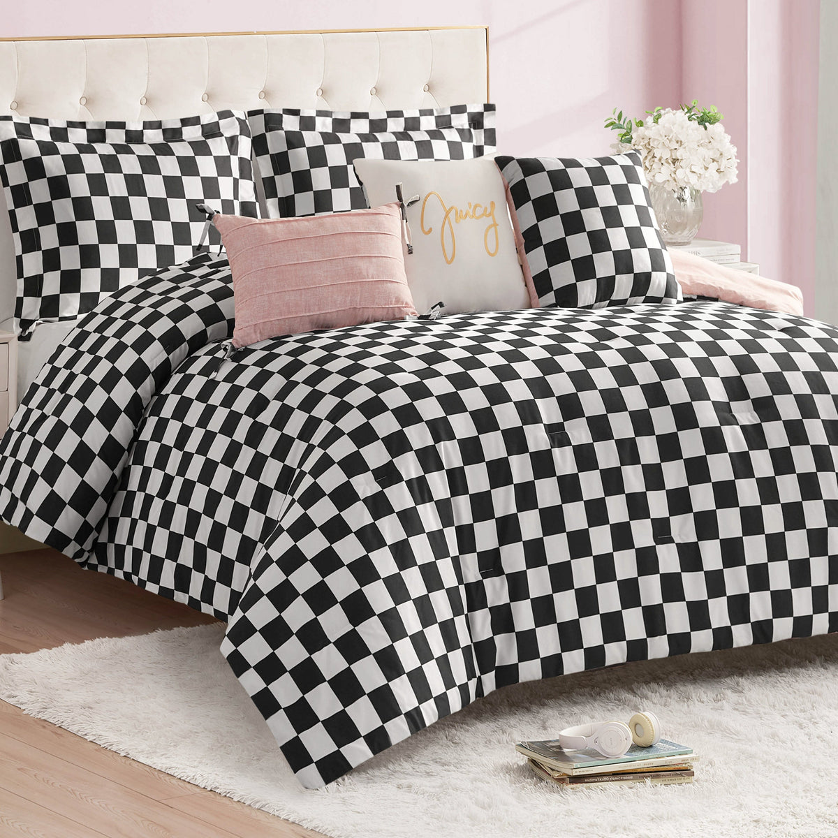 Checkerboard Reversible Comforter Set - Juicy Couture