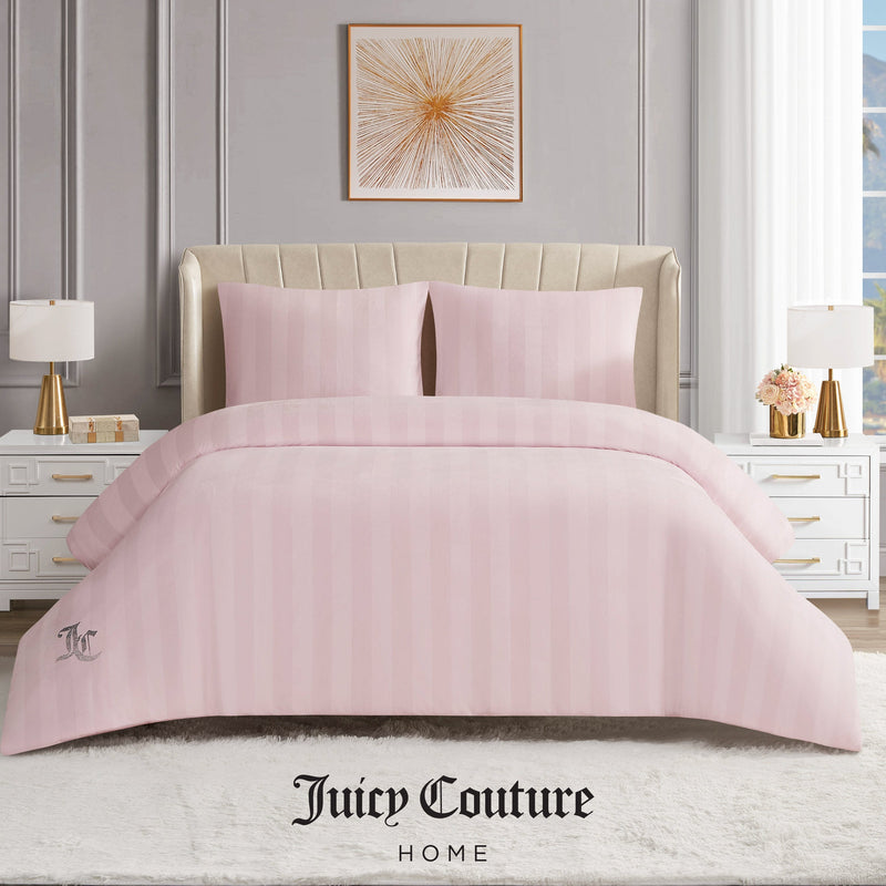 Jenny Velour Striped Jacquard Comforter Set