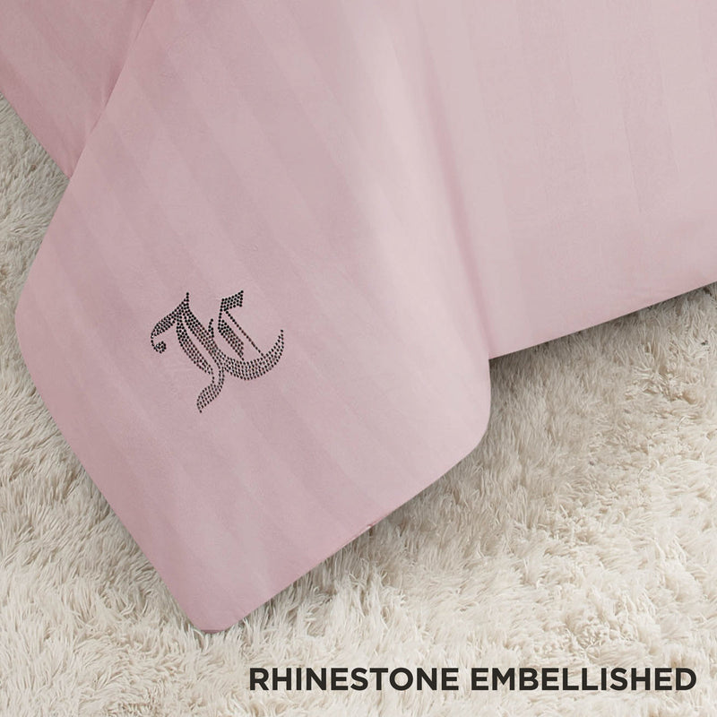 Jenny Velour Striped Jacquard Comforter Set