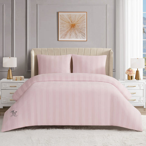 Jenny Velour Striped Jacquard Comforter Set