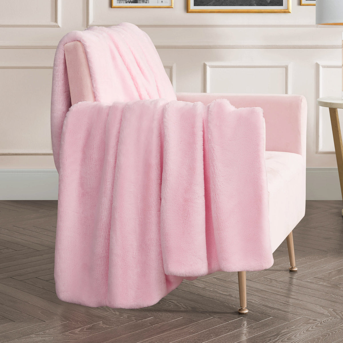 Solid Rabbit Mink Faux Fur Throw Blanket - Juicy Couture