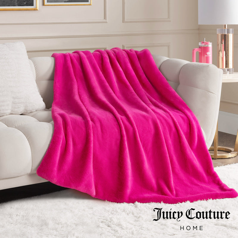 Solid Rabbit Mink Faux Fur Throw Blanket