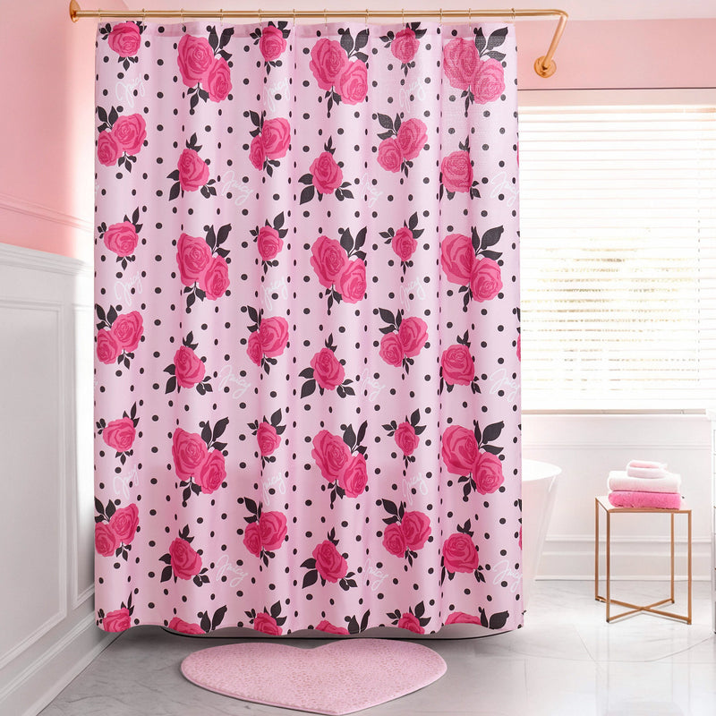 Shower Curtain and Hooks Set
