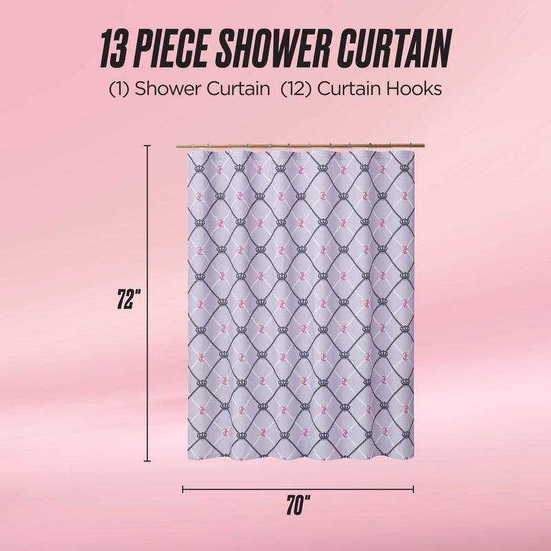 Shower Curtain and Hooks Set