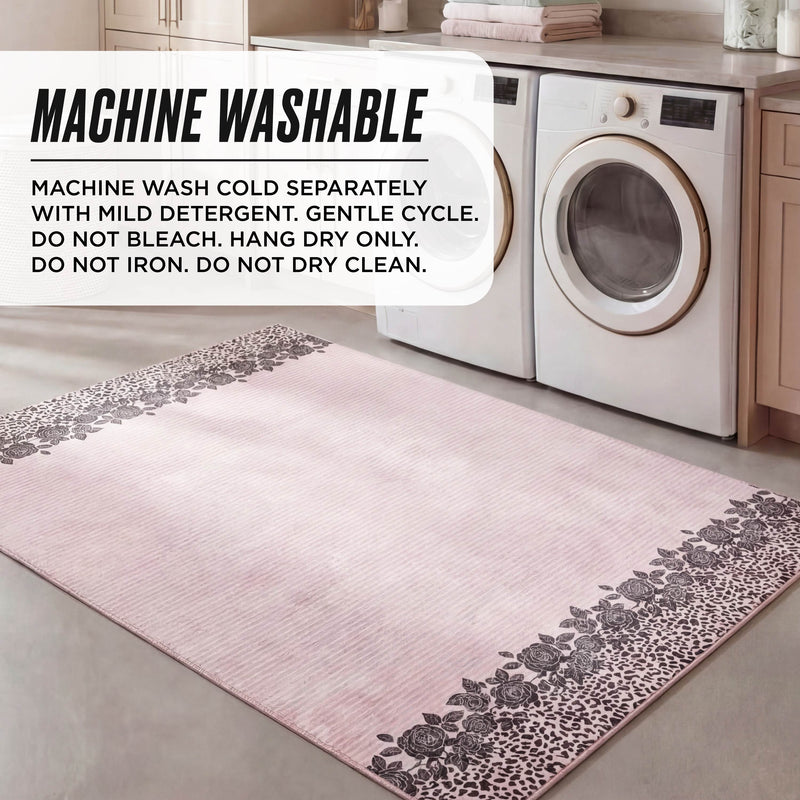 Finely Washable Rug, 5' x 7'