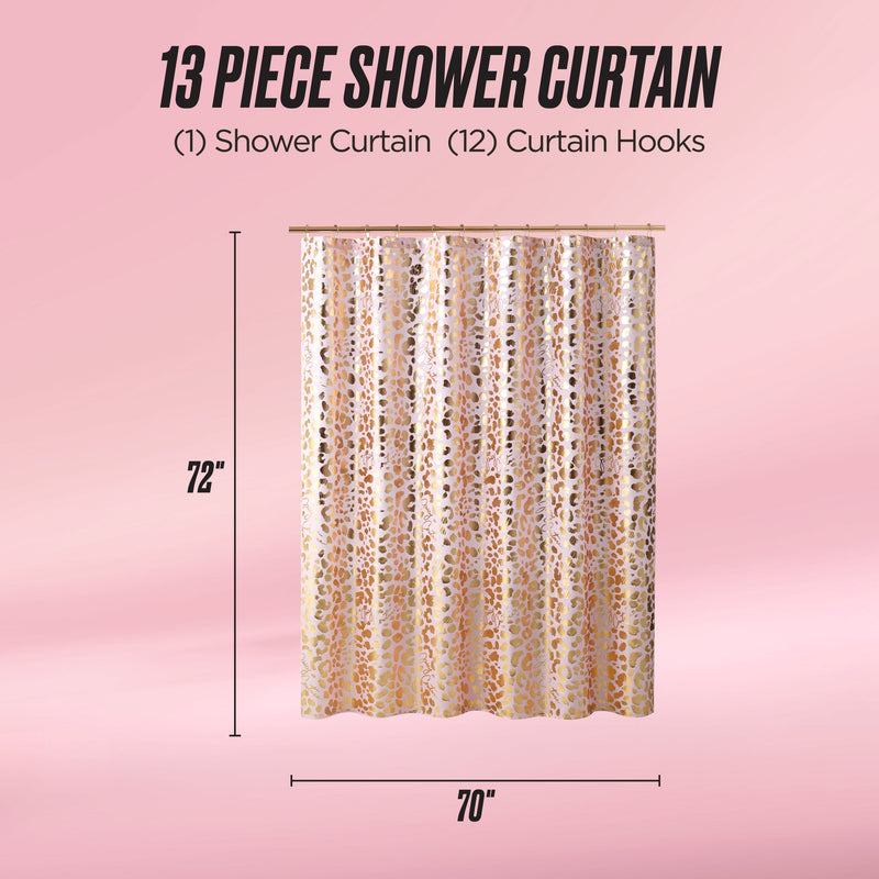Shower Curtain and Hooks Set
