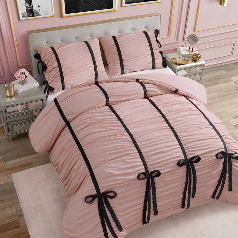 Amelie Bows Ruched Comforter Set
