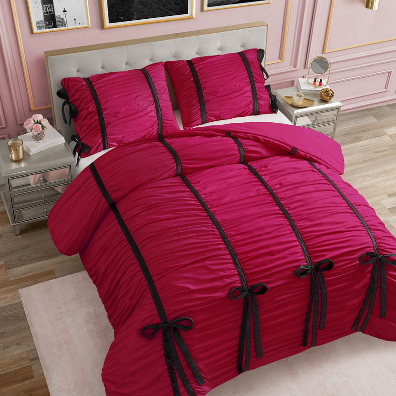 Amelie Bows Ruched Comforter Set